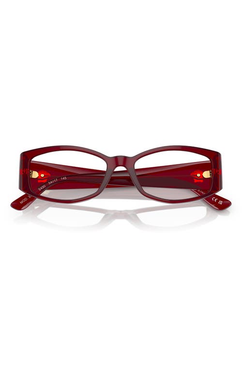Versace 54mm Rectangular Optical Glasses In Bordeaux