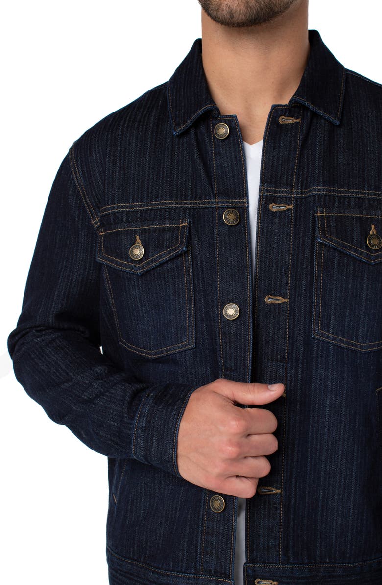 Liverpool Los Angeles Herringbone Denim Trucker Jacket, Alternate, color, 