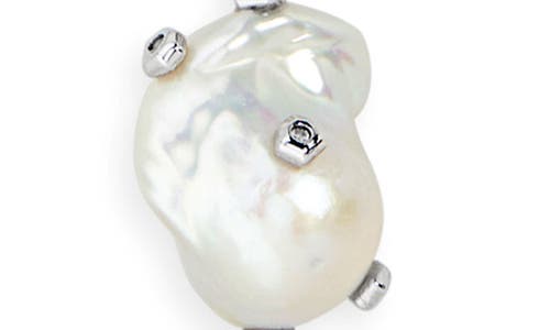 Kendra Scott Melody Freshwater Pearl Pendant Chain Necklace In Silver White Pearl