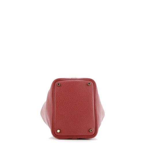 Pre-owned Hermes Hermes Picotin Lock Bag Clemence Pm In Red