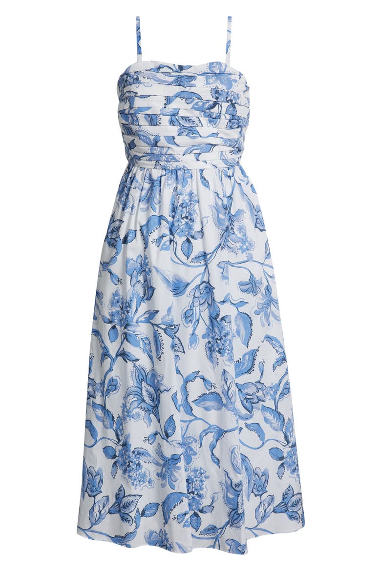 Pleated Back Cutout Cotton Maxi Sundress, Alternate, color, LUCENT WHITE