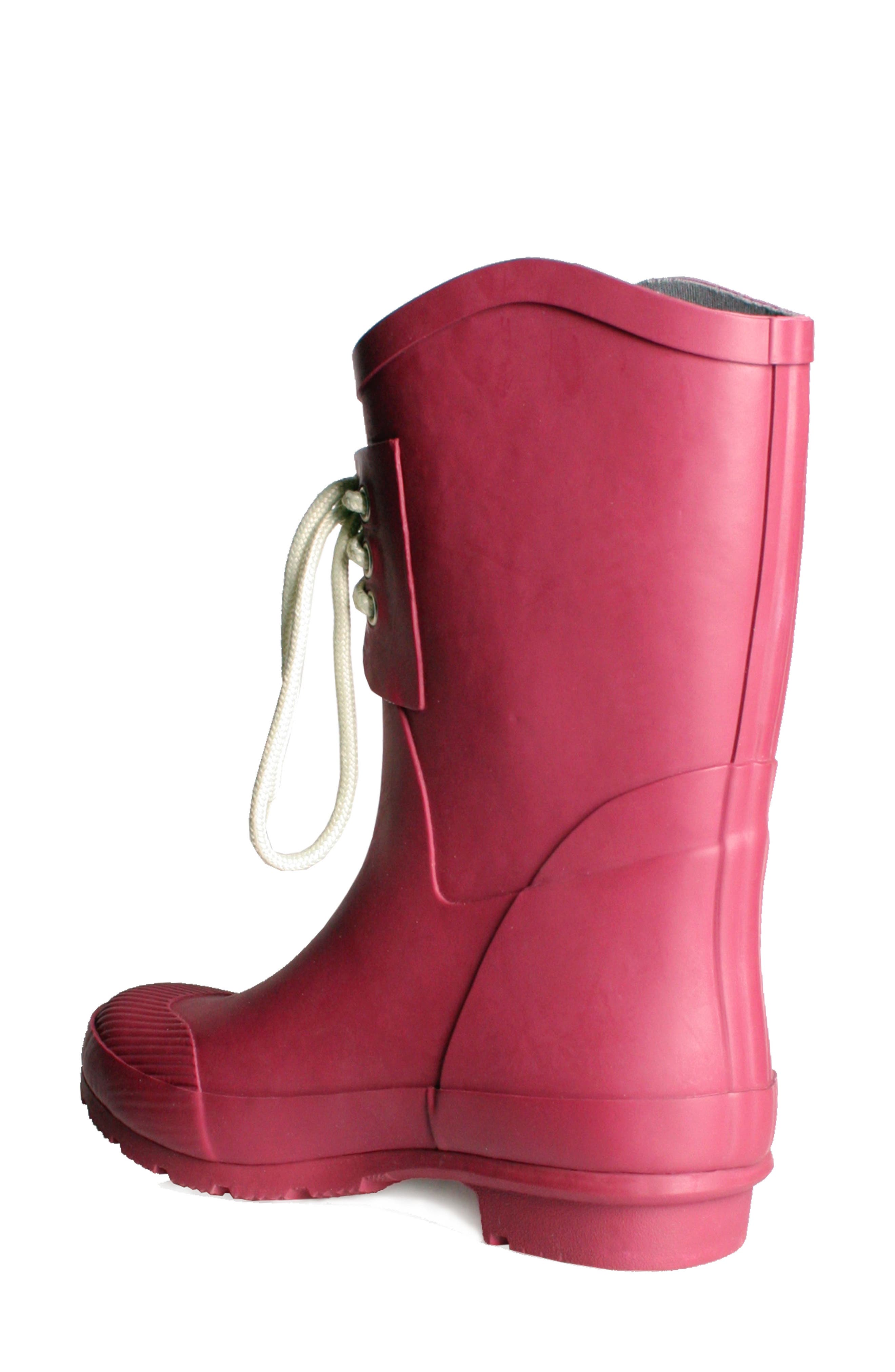 Nomad Kelly B Waterproof Lace-Up Rain Boot, Alternate, color, Wine