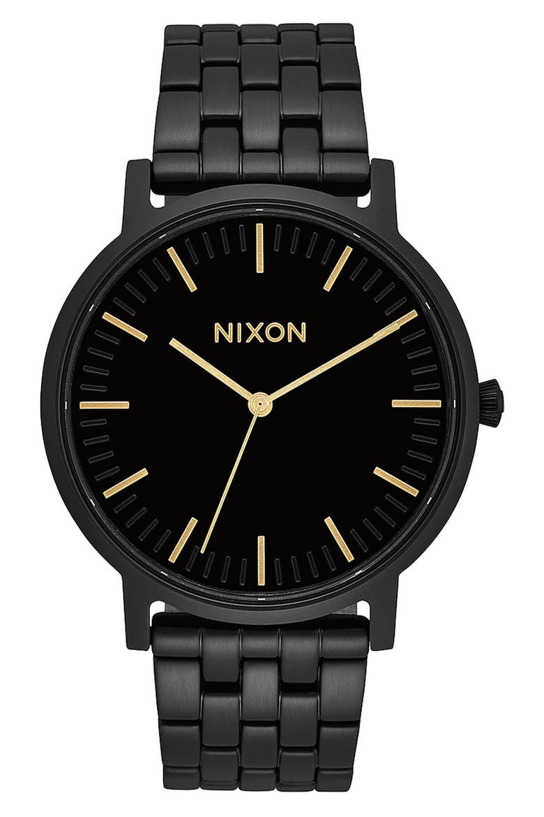 Porter Bracelet Watch, 40mm, Main, color, BLACK/ GOLD/ BLACK