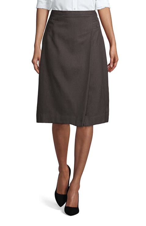 School Uniform  Solid A-line Skirt Below the Knee