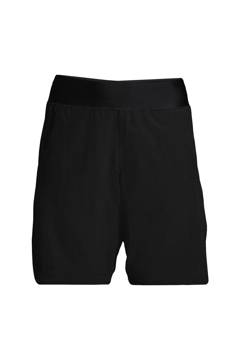 Plus Size Sunshade UPF 50 9" Board Shorts with Panty, Alternate, color, Black