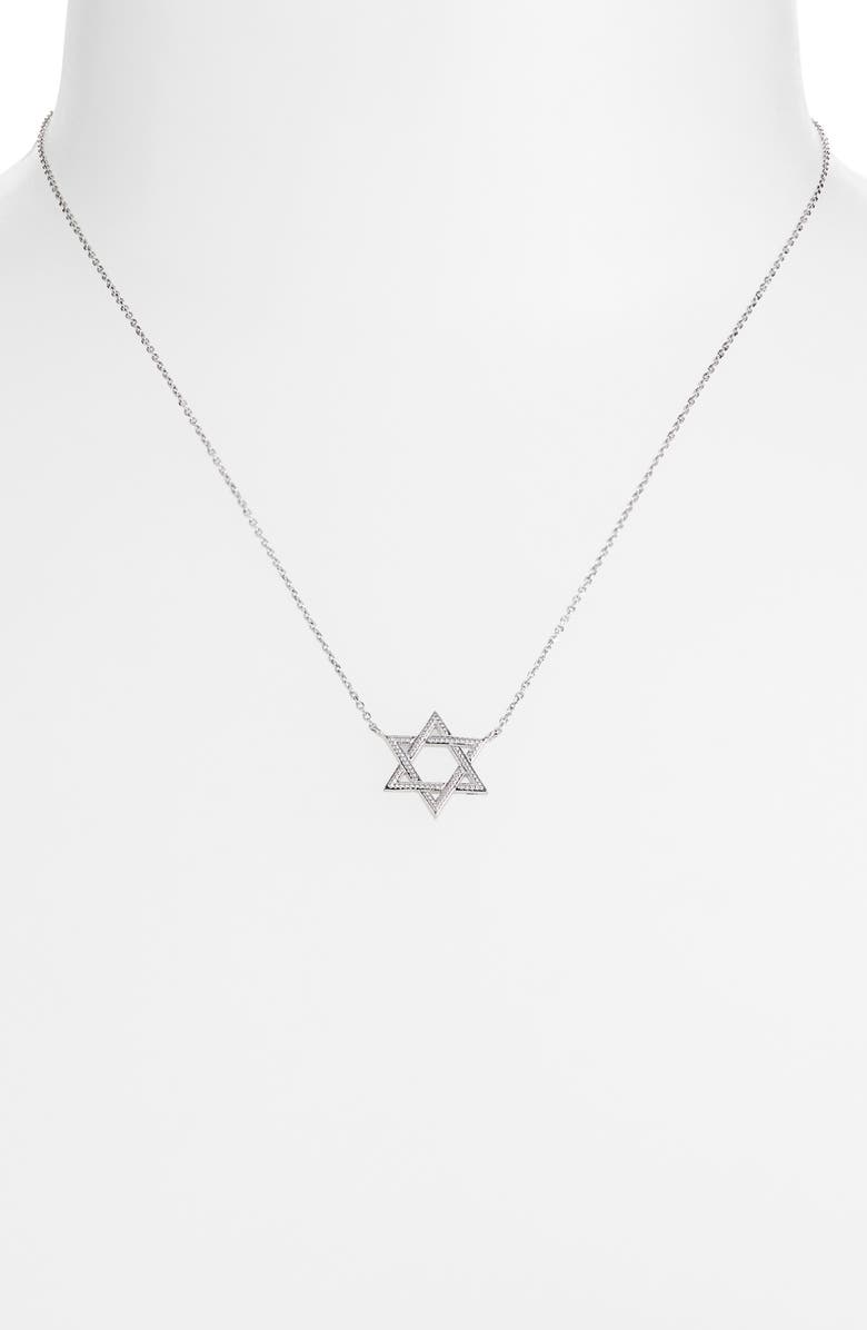 Anzie Dew Drop Star of David Pendant, Alternate, color, Silver