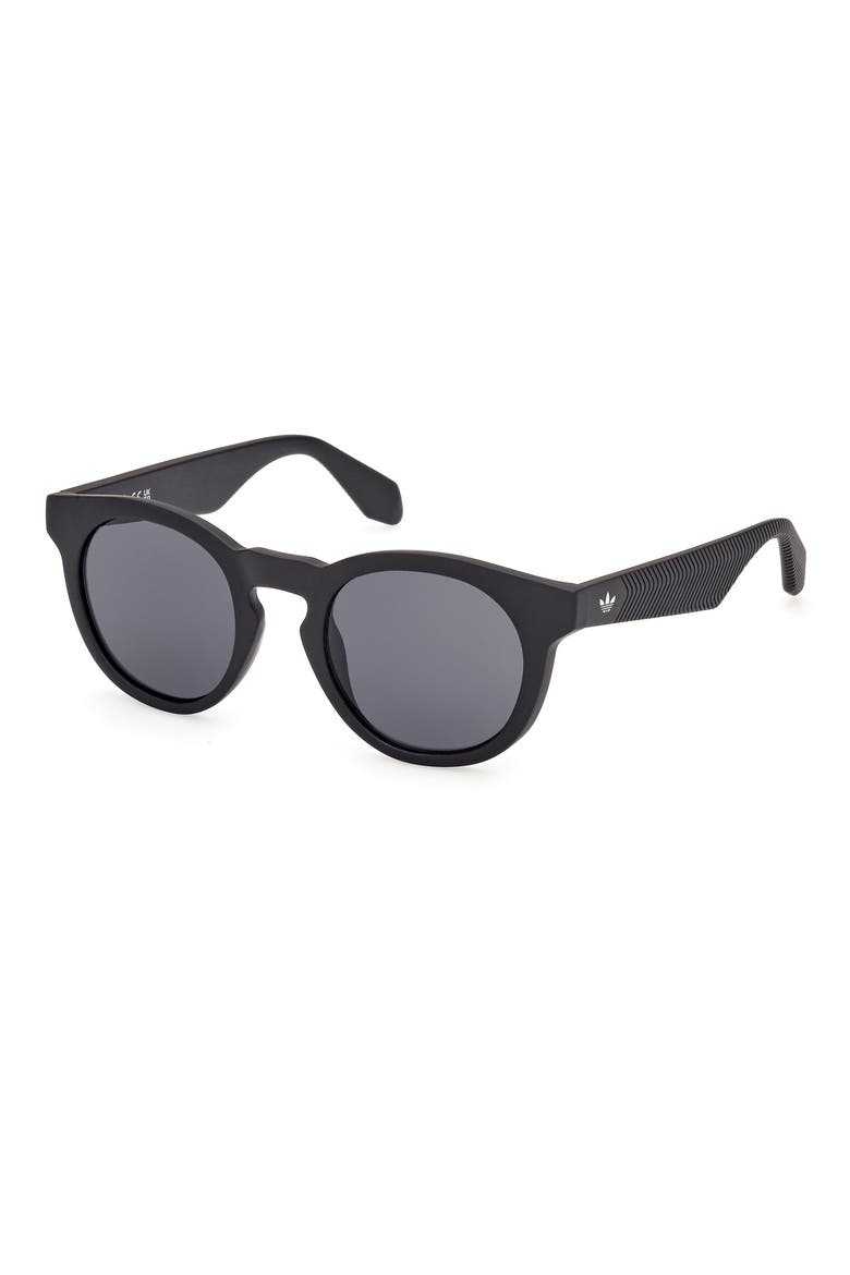 48MM Round Sunglasses, Alternate, color, MATTE BLACK / SMOKE