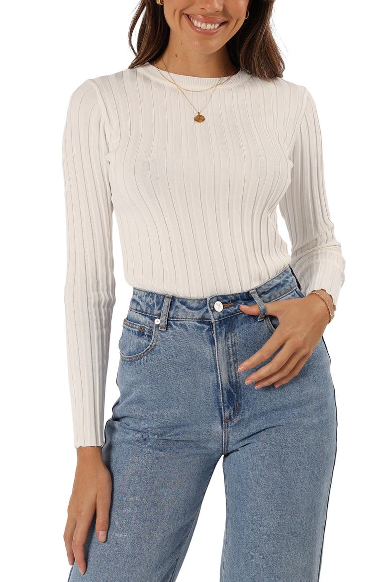 Aneesa Wide Rib Top, Main, color, WHITE