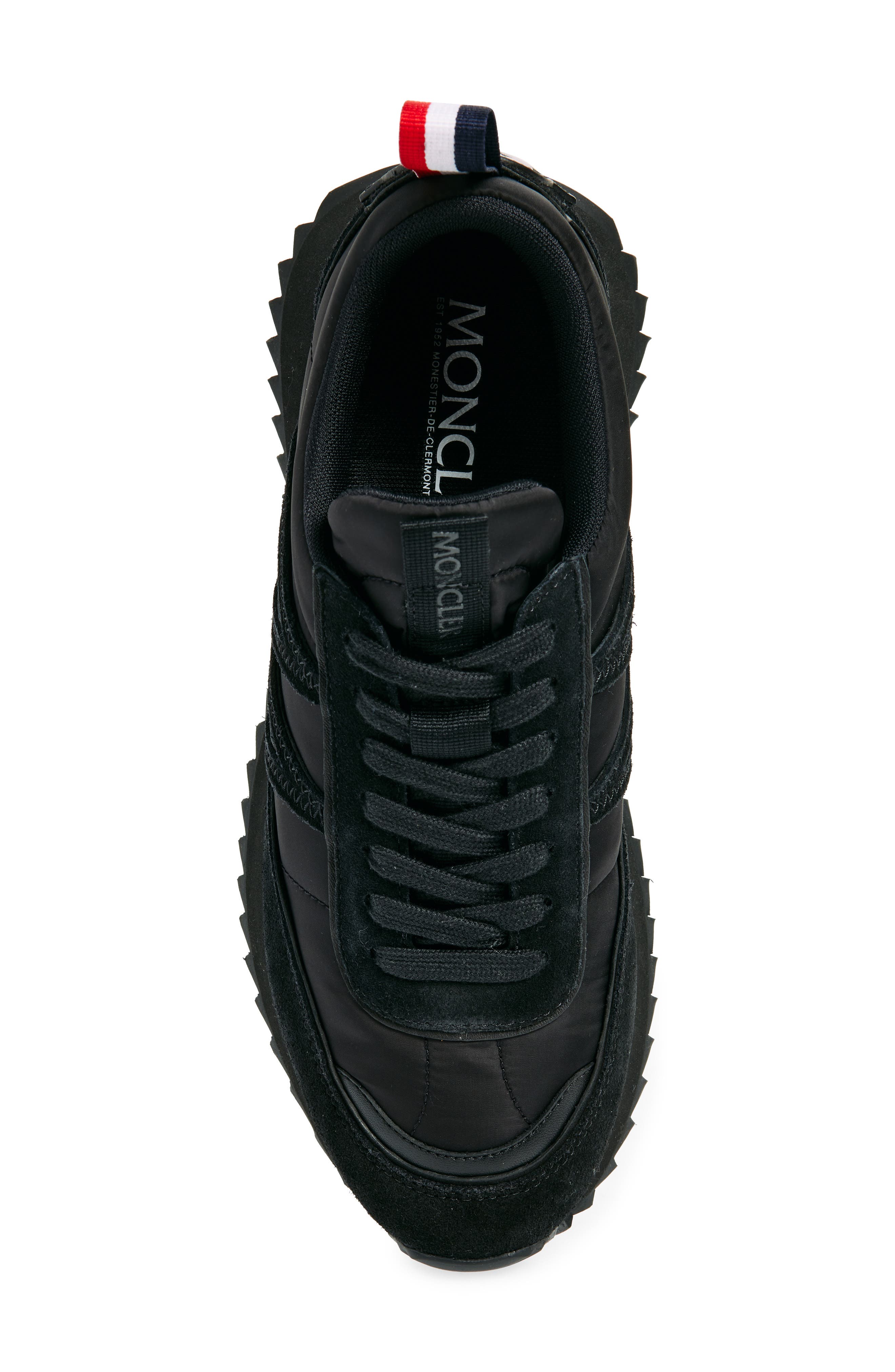 Moncler Pacey Mixed Media Sneaker, Alternate, color, Black