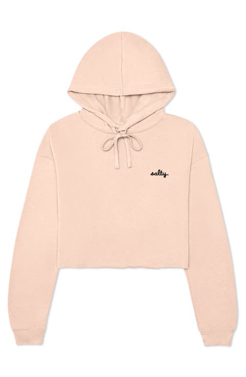 Womens Salty Midweight Fleece Cropped Hooded Sweatshirt