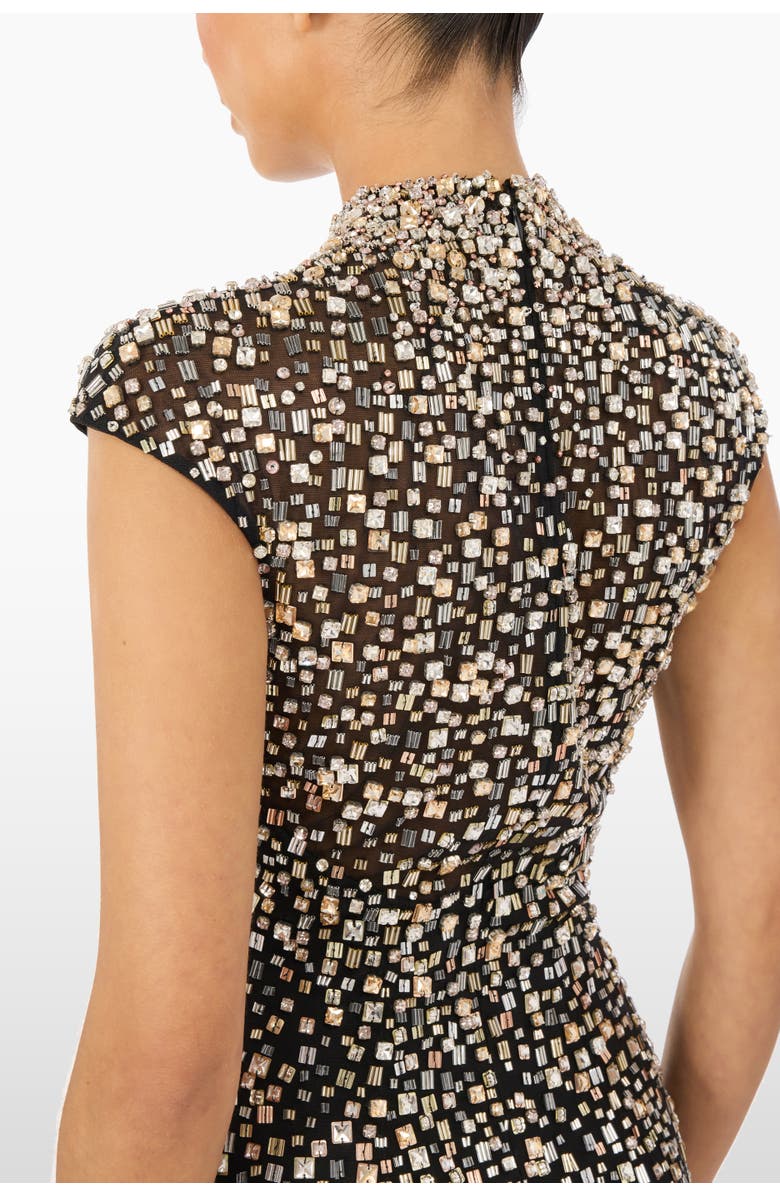 Jenny Packham Treasure Beaded Maxi Dress, Alternate, color, Liquorice