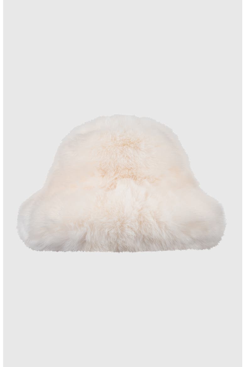 Fur-Free Fox (Faux Fur) Bucket Hat, Alternate, color, IVORY