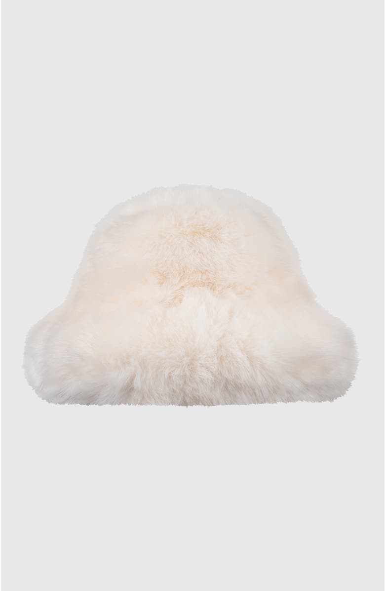 Lyla Grant Fur-Free Fox (Faux Fur) Bucket Hat, Alternate, color, Ivory