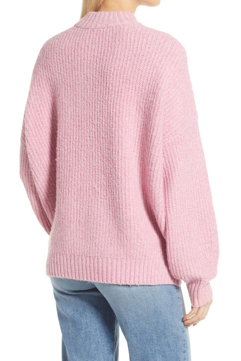 Oversize Mock Neck Sweater, Alternate, color, PINK TRILLIUM