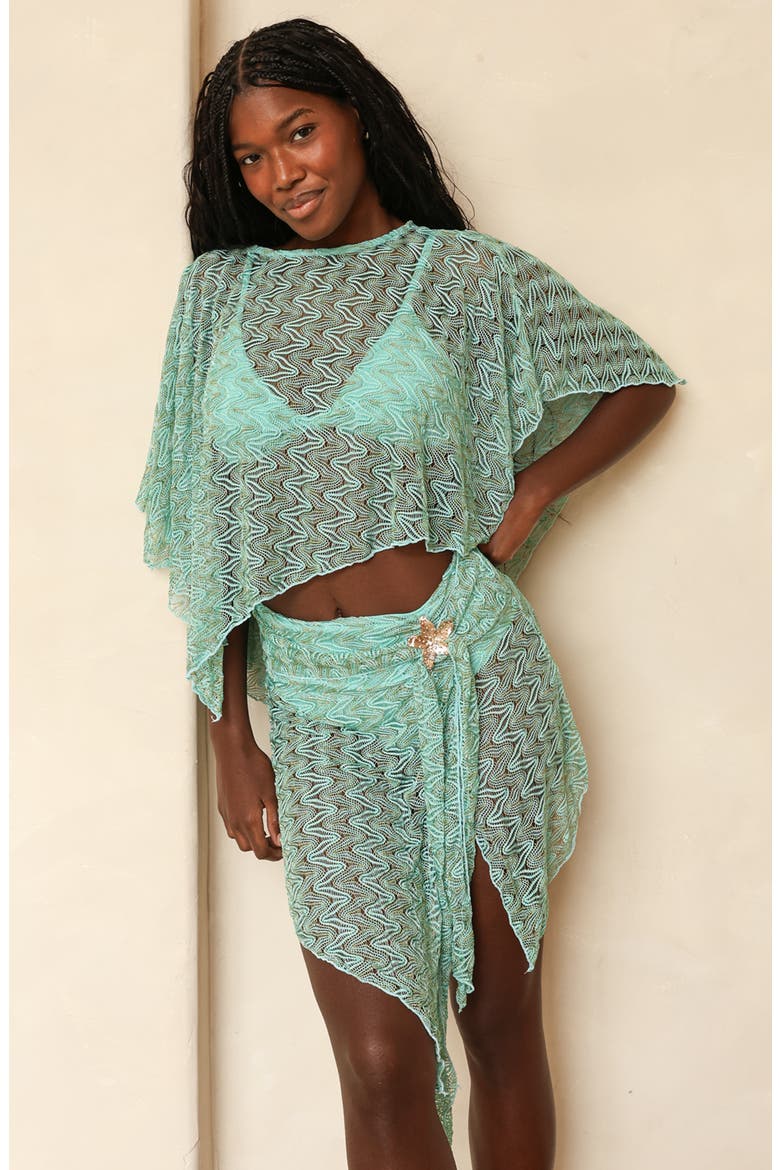 Juice Cafe Poncho, Alternate, color, Aruba Blue