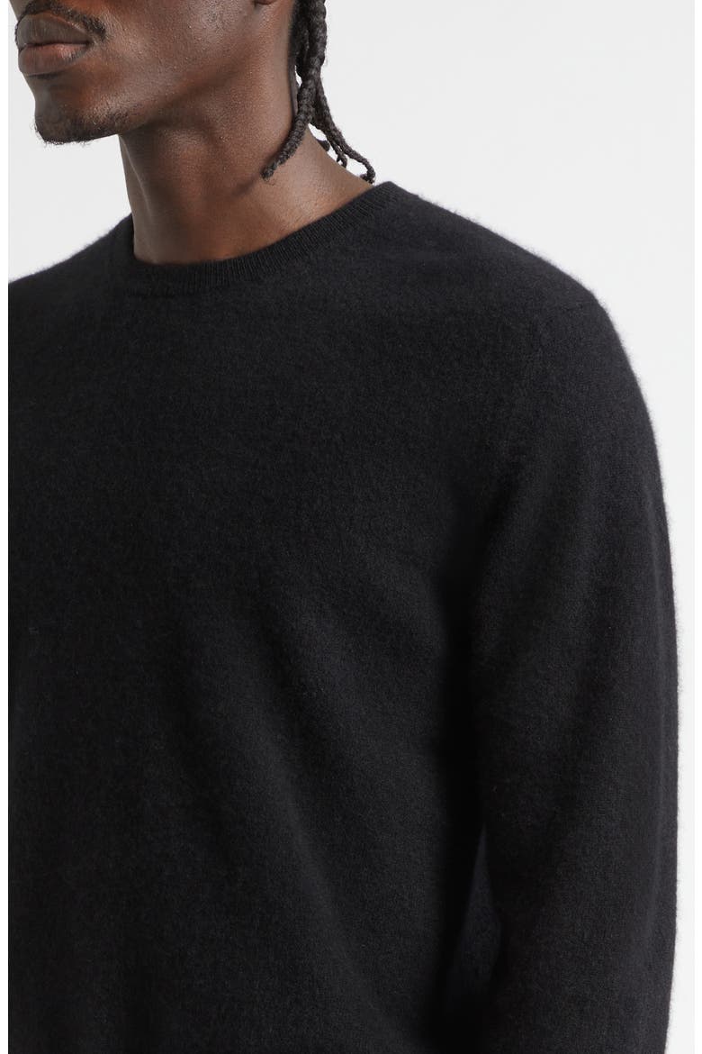 Mini Cashmere Crewneck Sweater, Alternate, color, BLACK