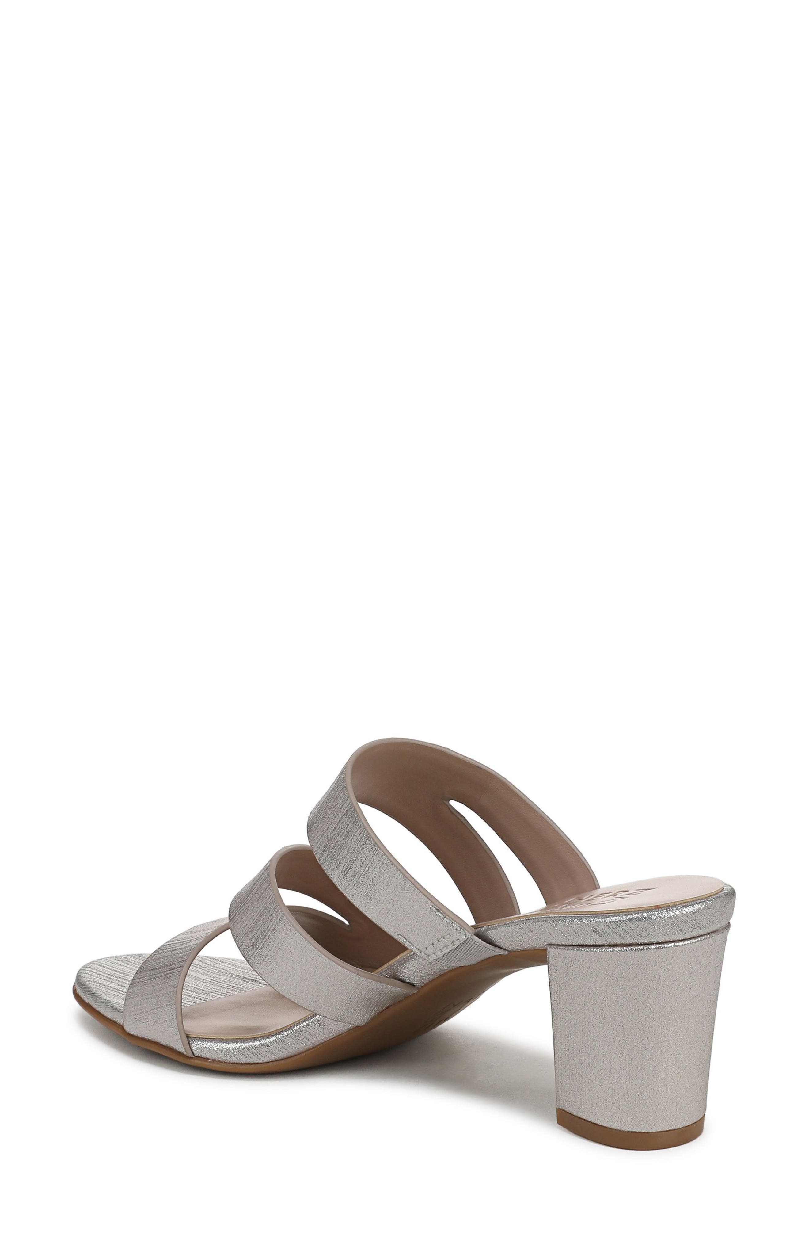 Naturalizer Beaming Block Heel Sandal, Alternate, color, Silver Metallic Linen