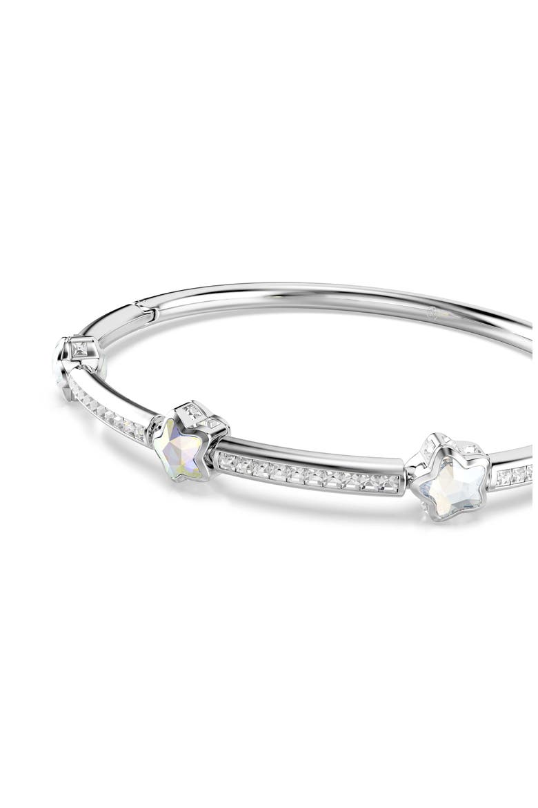 Chroma Crystal Bangle, Alternate, color, WHITE RHODIUM PLATED