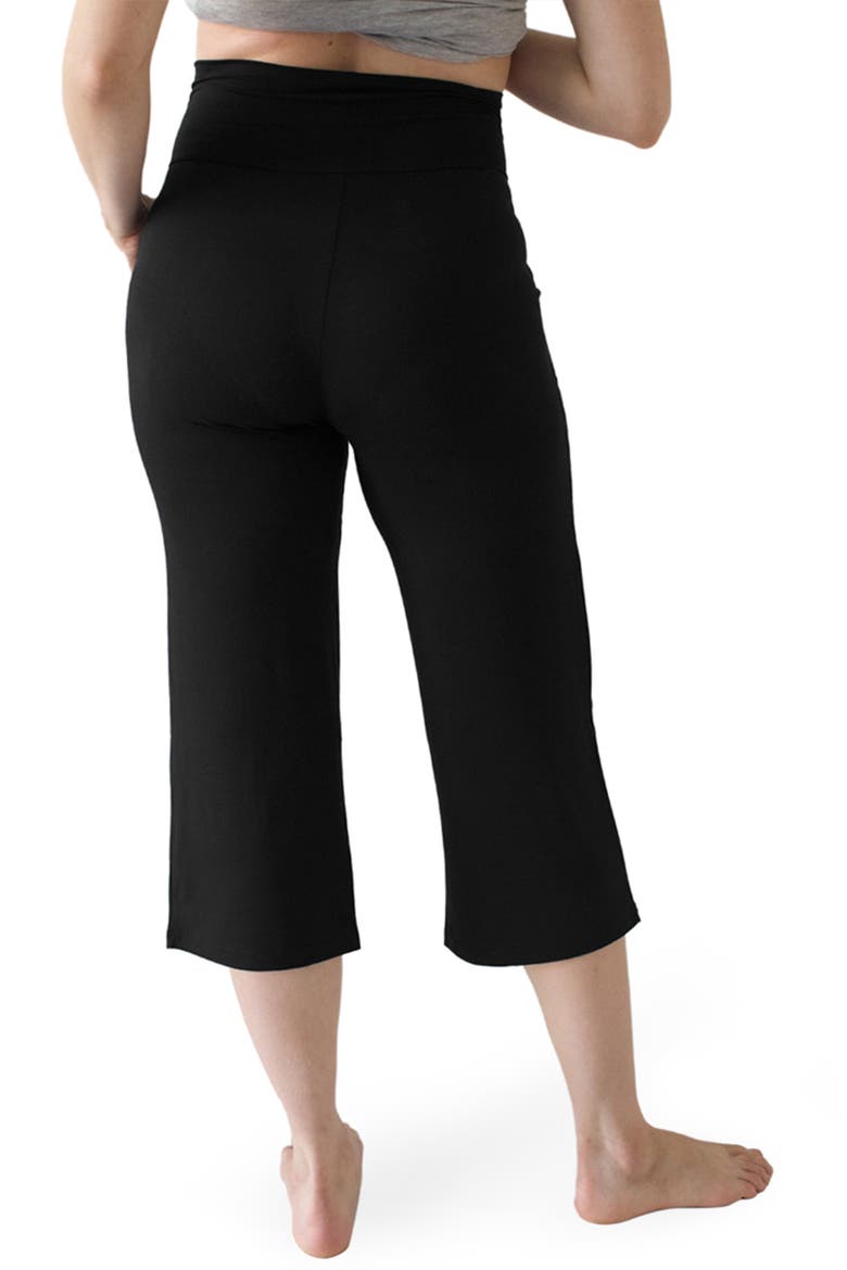 Maternity/Postpartum Crop Lounge Pants, Alternate, color, BLACK