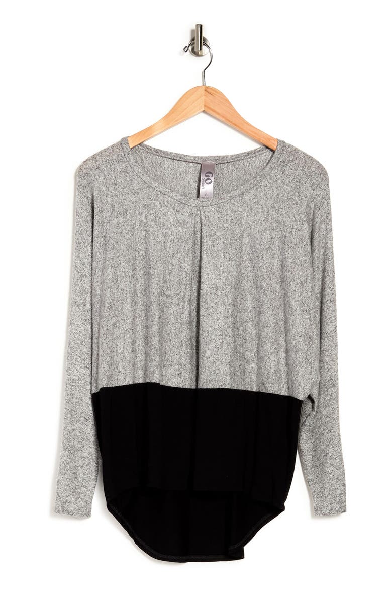 Contrast Hem Top, Alternate, color, HEATHER GREY