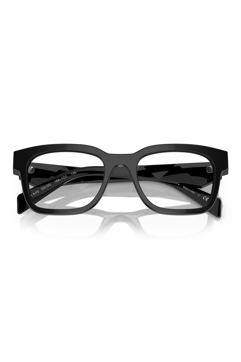 53mm Pillow Optical Glasses, Alternate, color, BLACK
