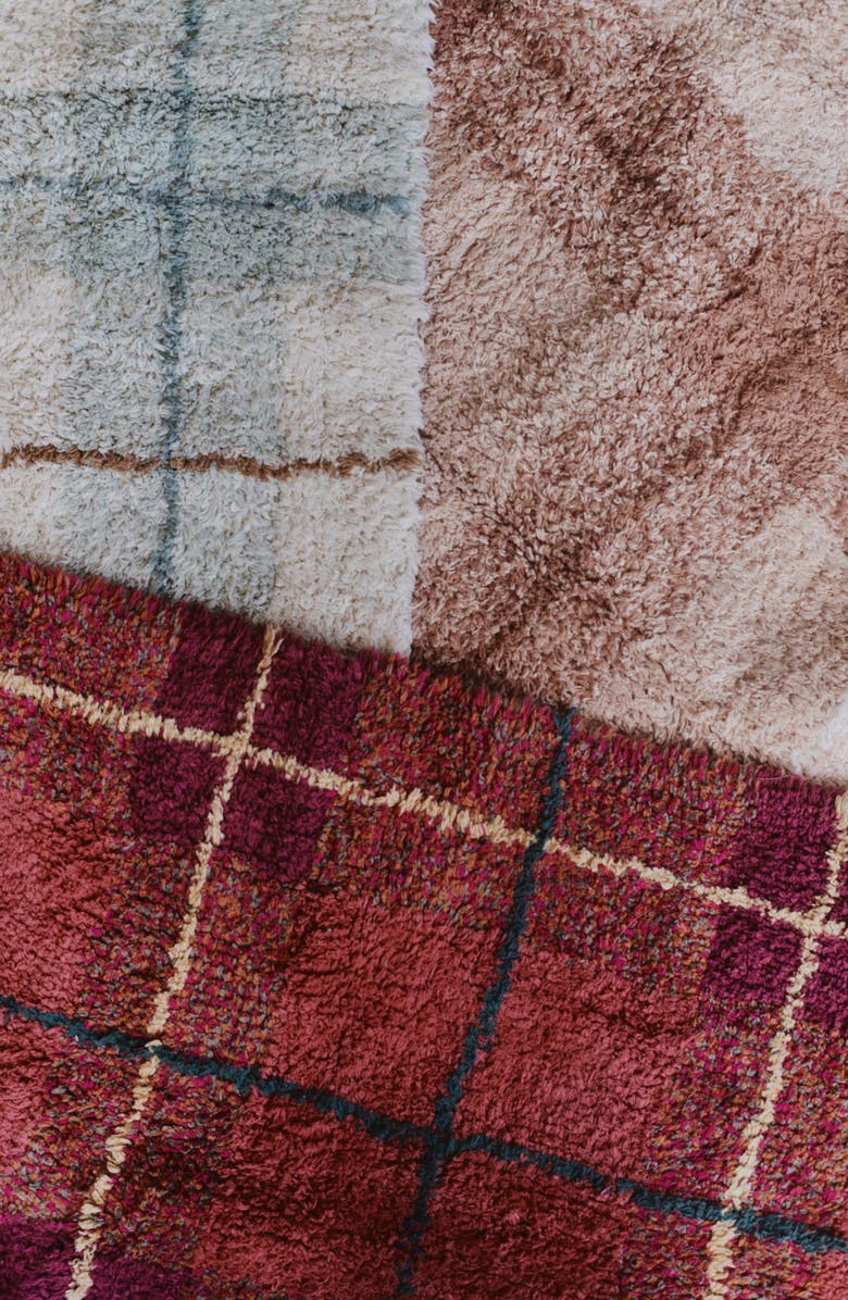 Lorena Canals Tartan Washable Cotton Blend Area Rug, Alternate, color, Rose Natural