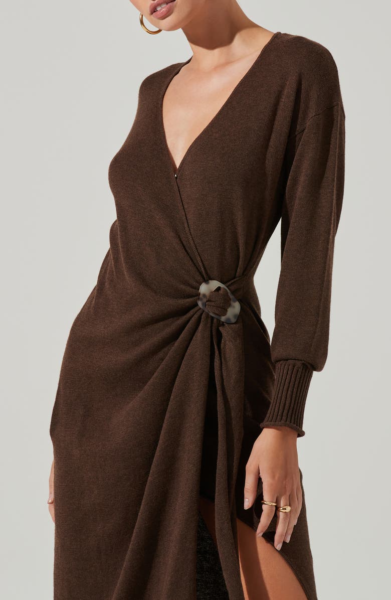 ASTR the Label Mazzy Long Sleeve Faux Wrap Sweater Dress, Alternate, color,