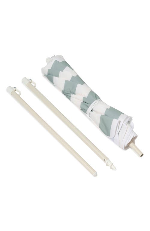 Sunnylife Compact Beach Umbrella In La Palma Sage Stripe