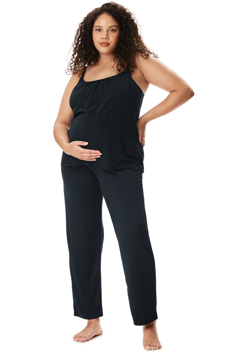 MOTHERHOOD MATERNITY Motherhood Women's Maternity Sleeveless Swing Nursing Cami with Foldover Waistband Pant Sleep Set, Alternate, color,