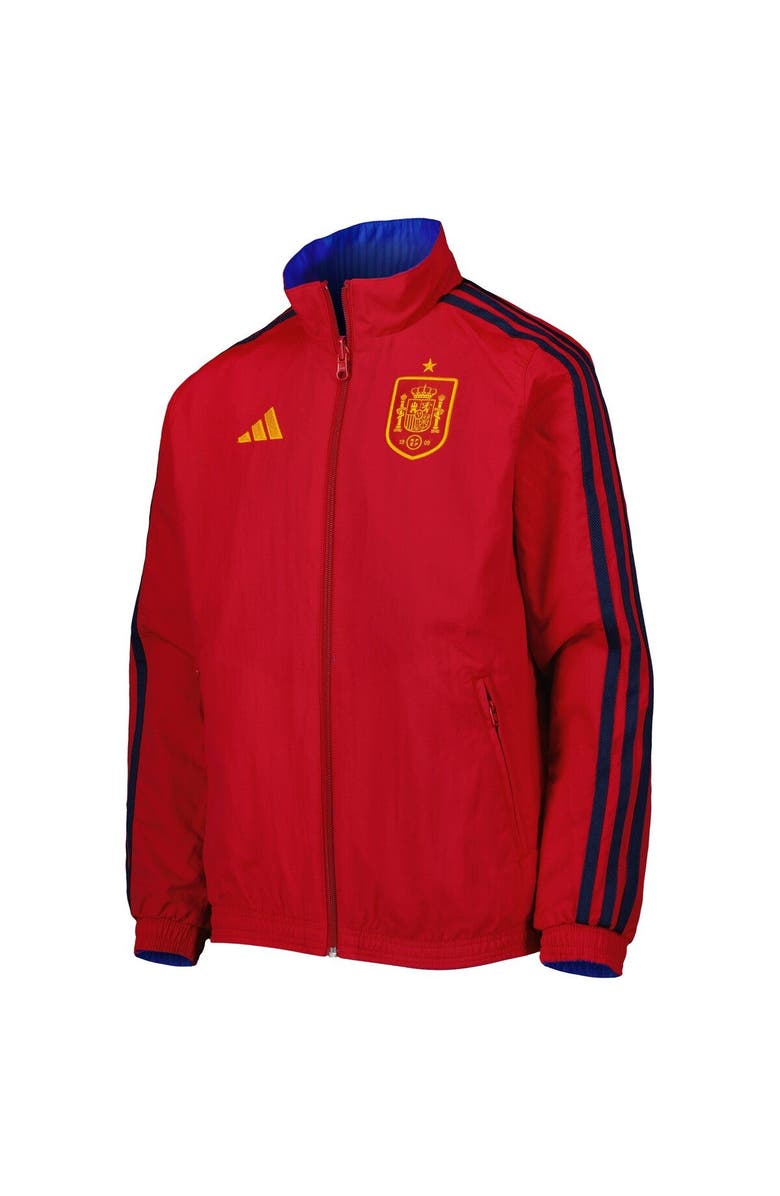 adidas Youth adidas Royal/Red Spain National Team Anthem Full-Zip Reversible Team Jacket, Alternate, color,
