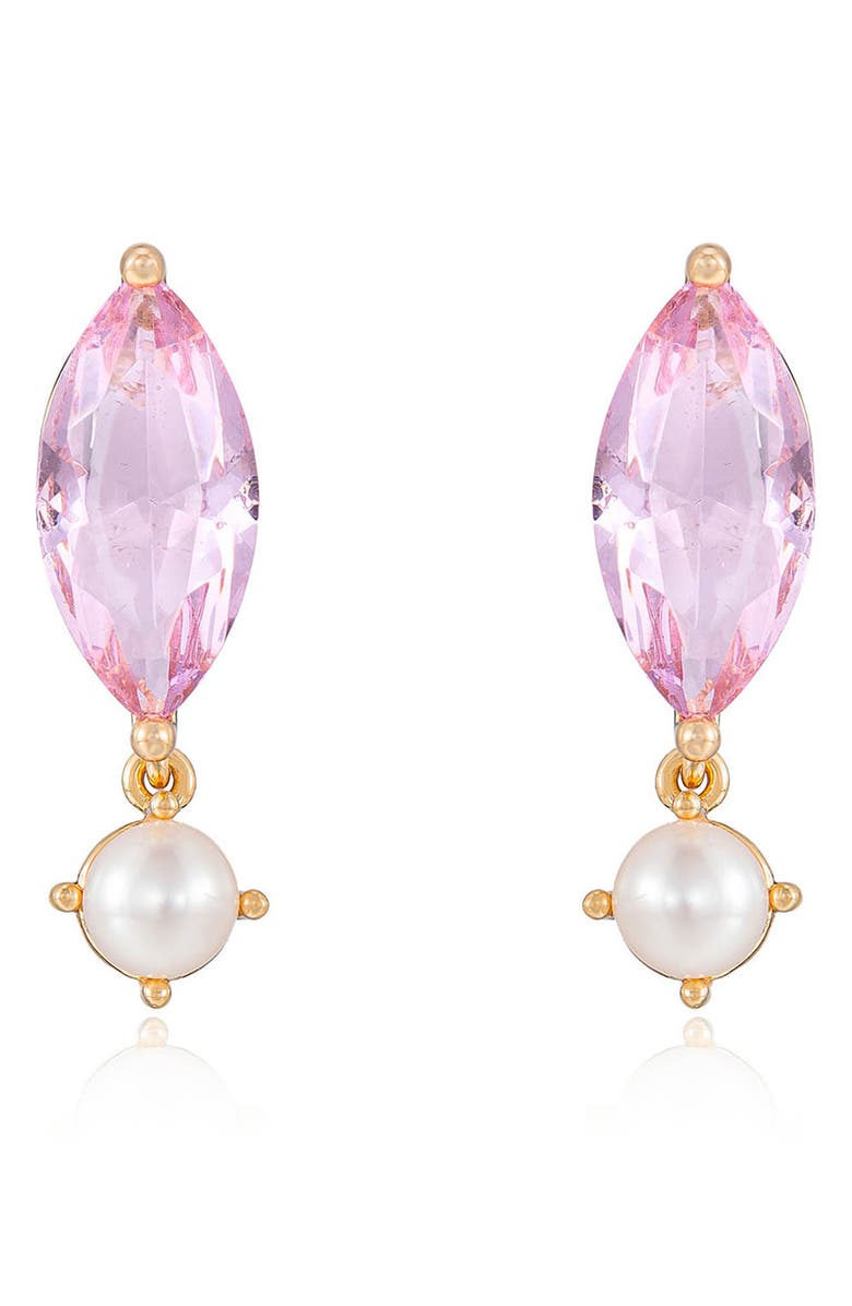Ettika Sweet Mauve Cultured Pearl Earrings, Main, color, 