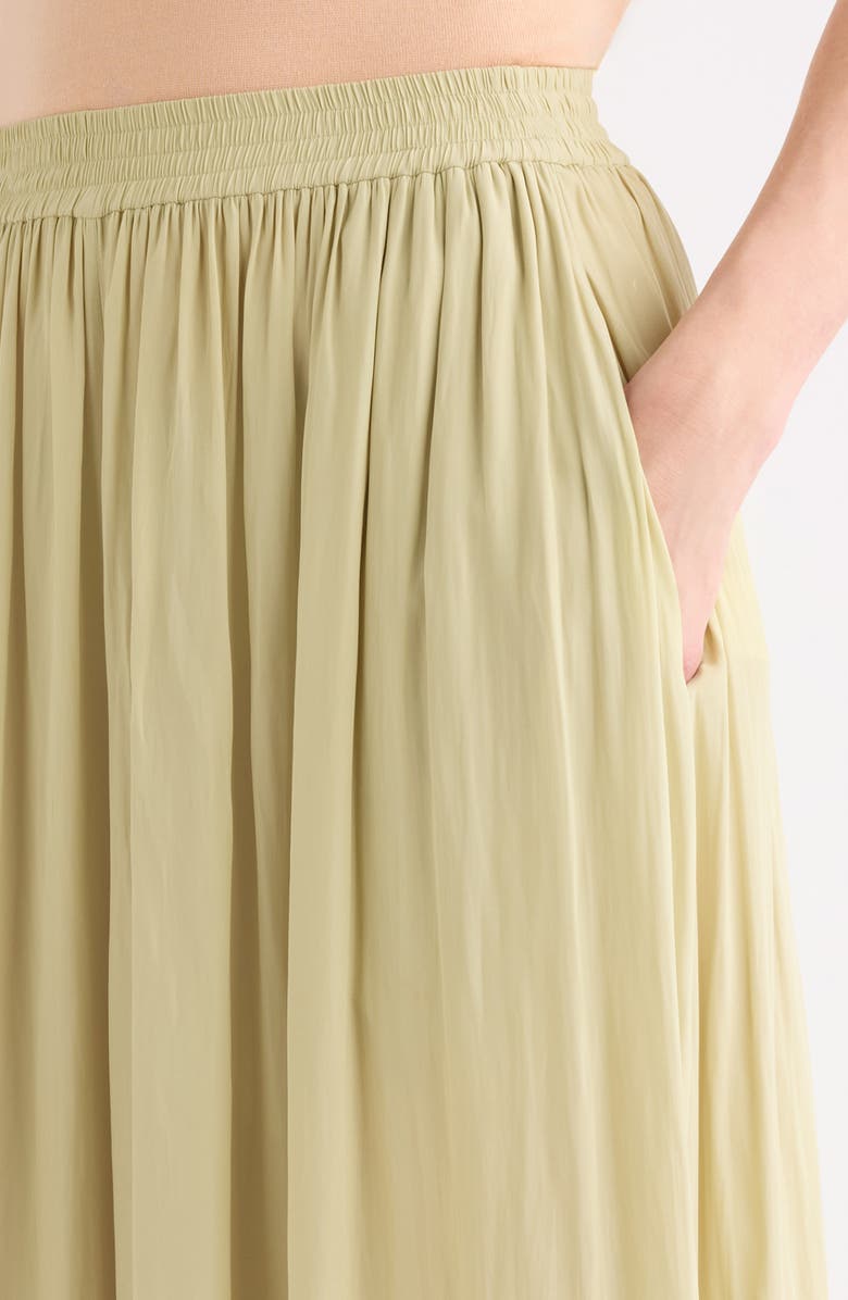 Chloé Washed Satin Bloomer Pants, Alternate, color, Hay Green