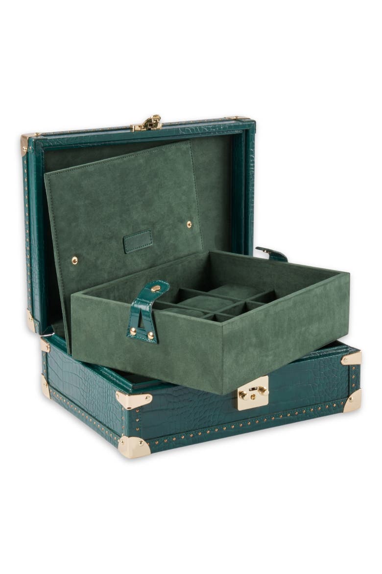 8-Watch Storage Case, Alternate, color, GREEN MULTI COLOR
