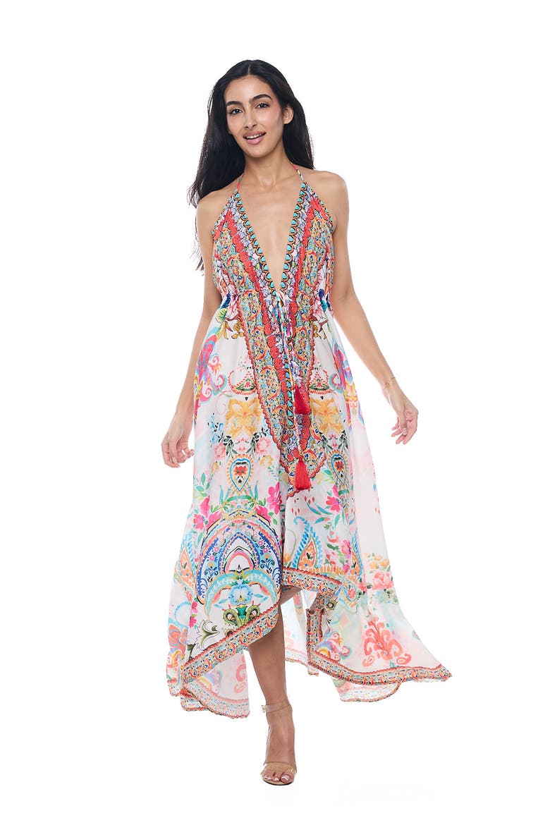 Maxi Halter Dress, Alternate, color, WHITE