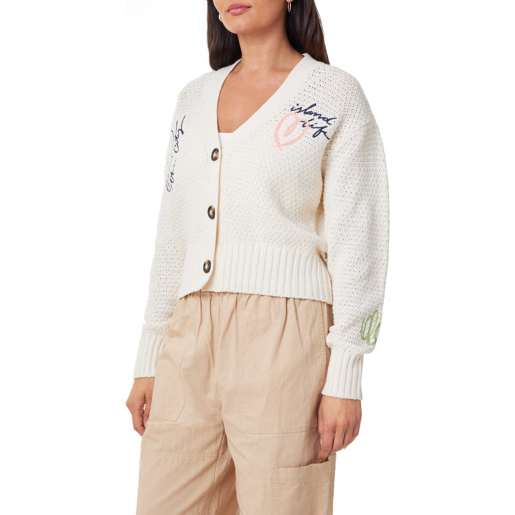 SCOTCH & SODA SCOTCH & SODA ISLAND LIFE EMBROIDERED OPEN STITCH CARDIGAN