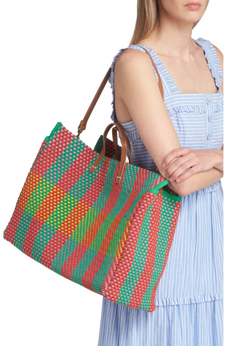 Clare V. Summer Simple Woven Tote, Alternate, color,