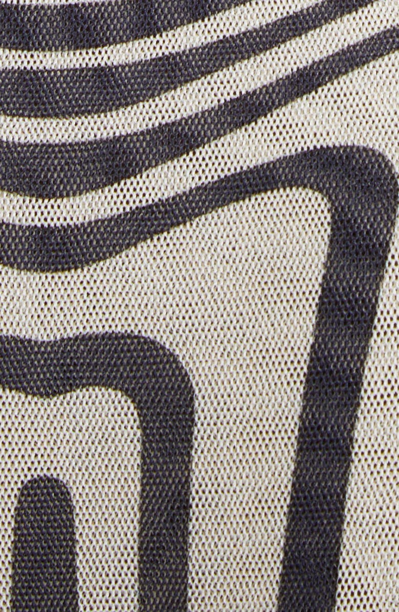 Jean Paul Gaultier Re-Edition Body Morphing Trompe l'Oeil Mesh Flare Pants, Alternate, color, Ecru/ Navy