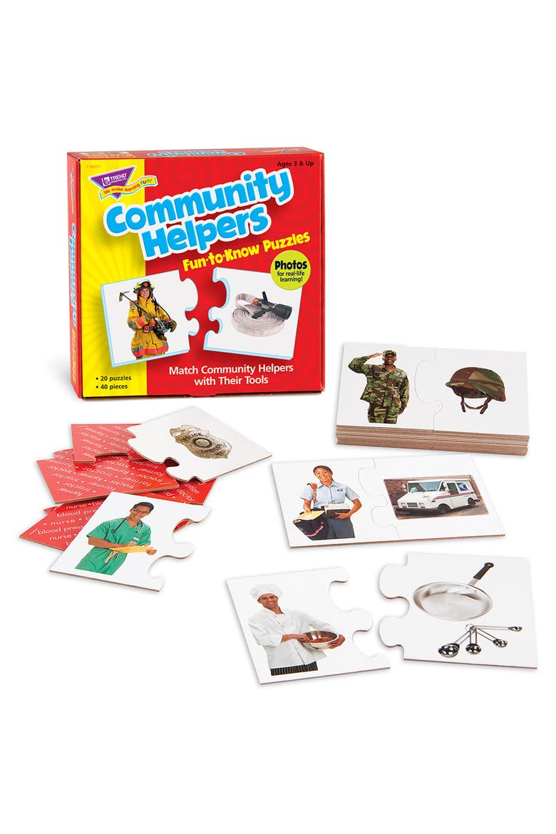 Community Helpers & Their Tools Two Sided Puzzles, Alternate, color, Multicolored