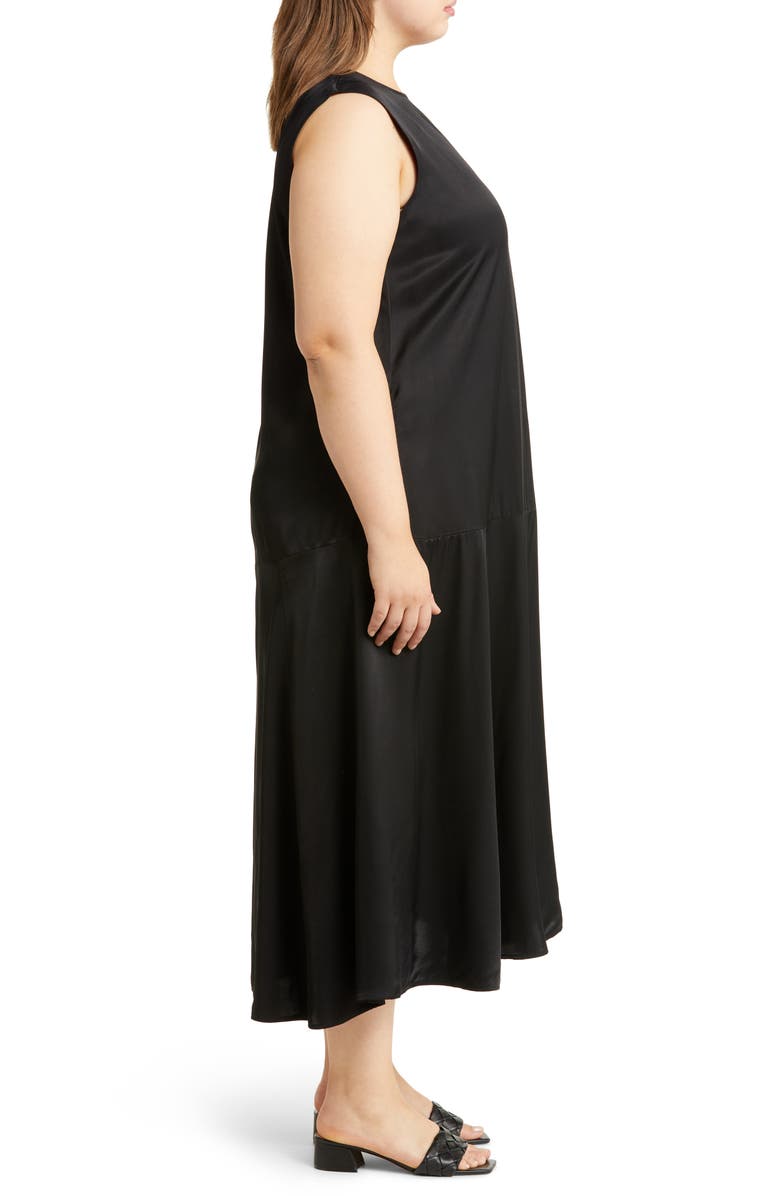 Nordstrom Sleeveless Satin Maxi Dress, Alternate, color, Black