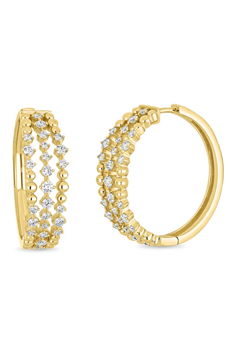 18K Mykonos Diamond Hoop Earrings, 15mm (Online Trunk Show), Main, color, 18K YELLOW GOLD/ DIAMOND