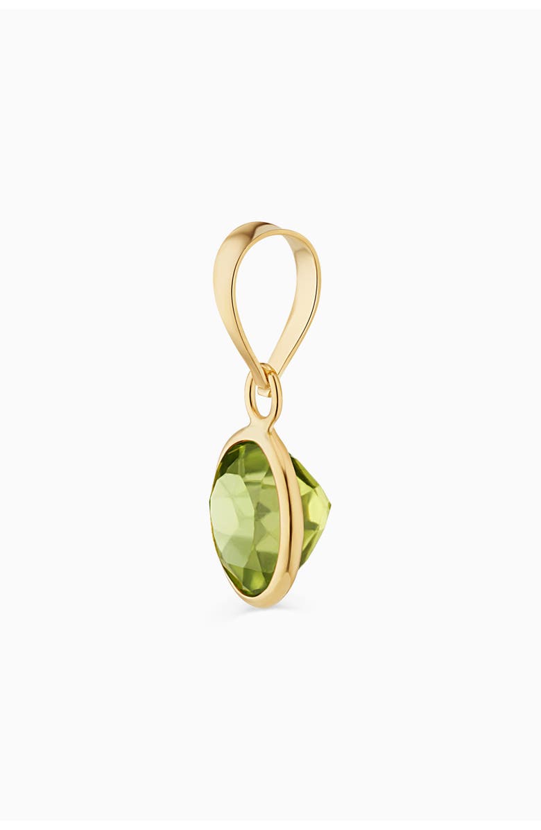 Oradina 14K Yellow Gold Vivid Round Pendant Charm, Alternate, color, White Gold, Peridot