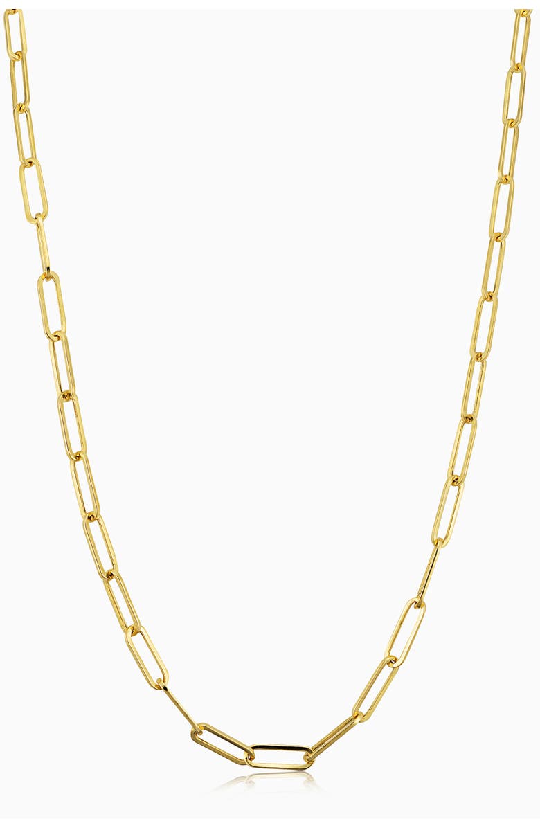 Oradina 14K Gold Venice Link Paperclip Necklace, Main, color, Yellow Gold
