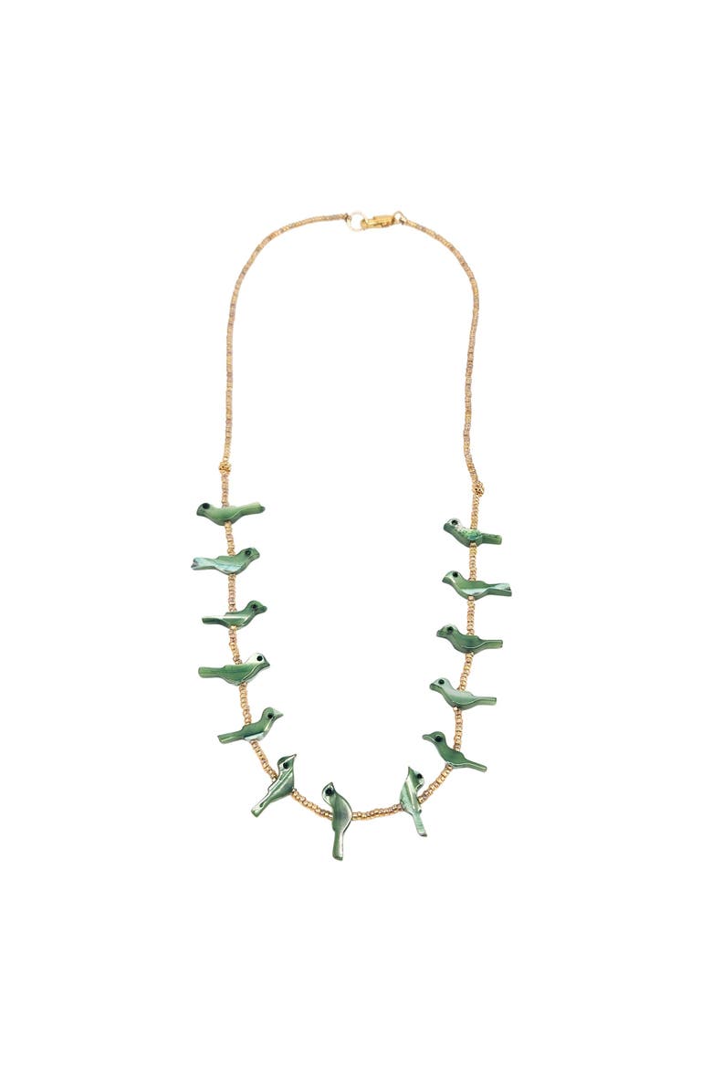 Fetish Bird Necklace, Alternate, color, green