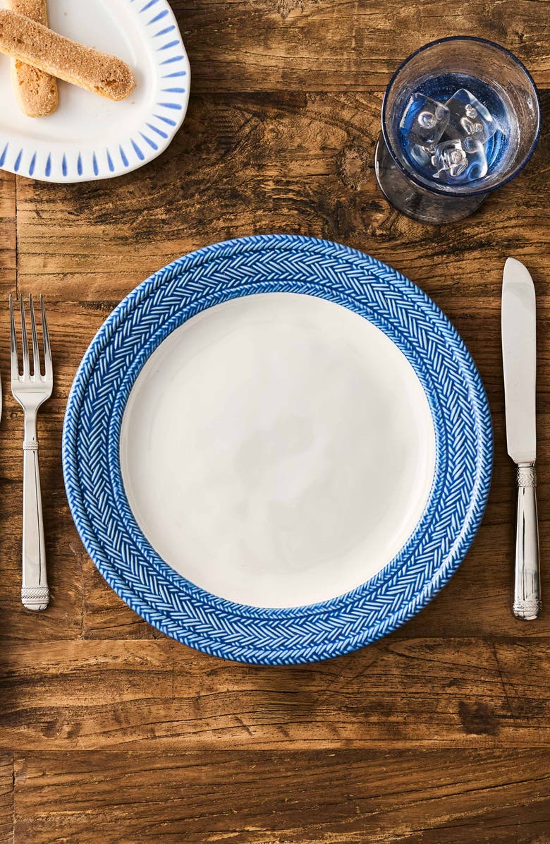 Juliska Le Panier Dinner Plate, Alternate, color, Whitewash/ Delft Blue