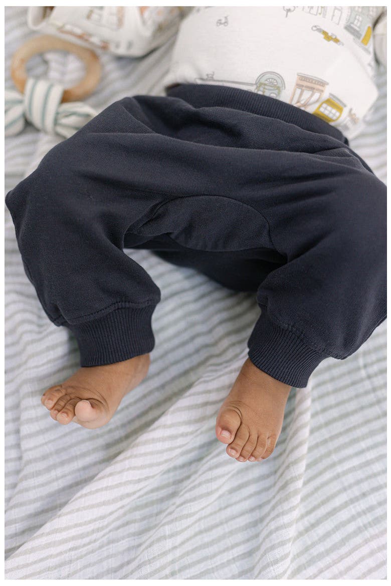 Organic Cotton French Terry Harem Pants, Alternate, color, INK BLUE