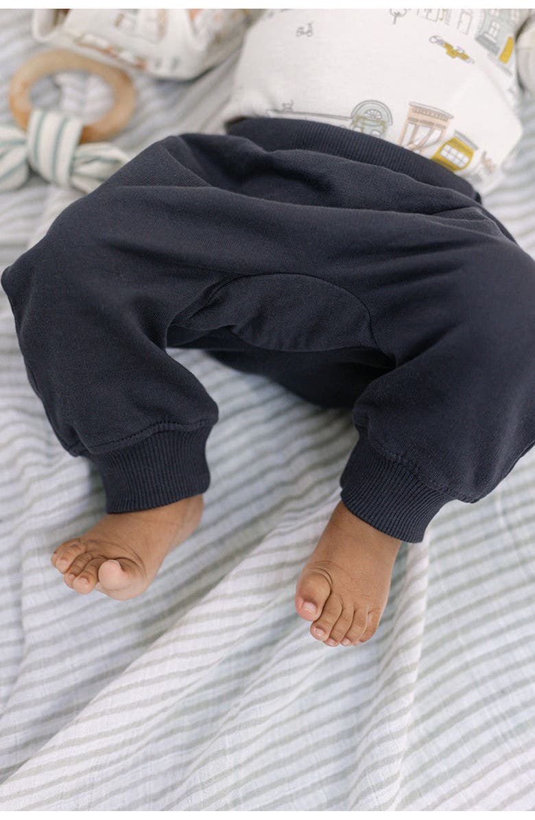 Pehr Organic Cotton French Terry Harem Pants, Alternate, color, Ink Blue