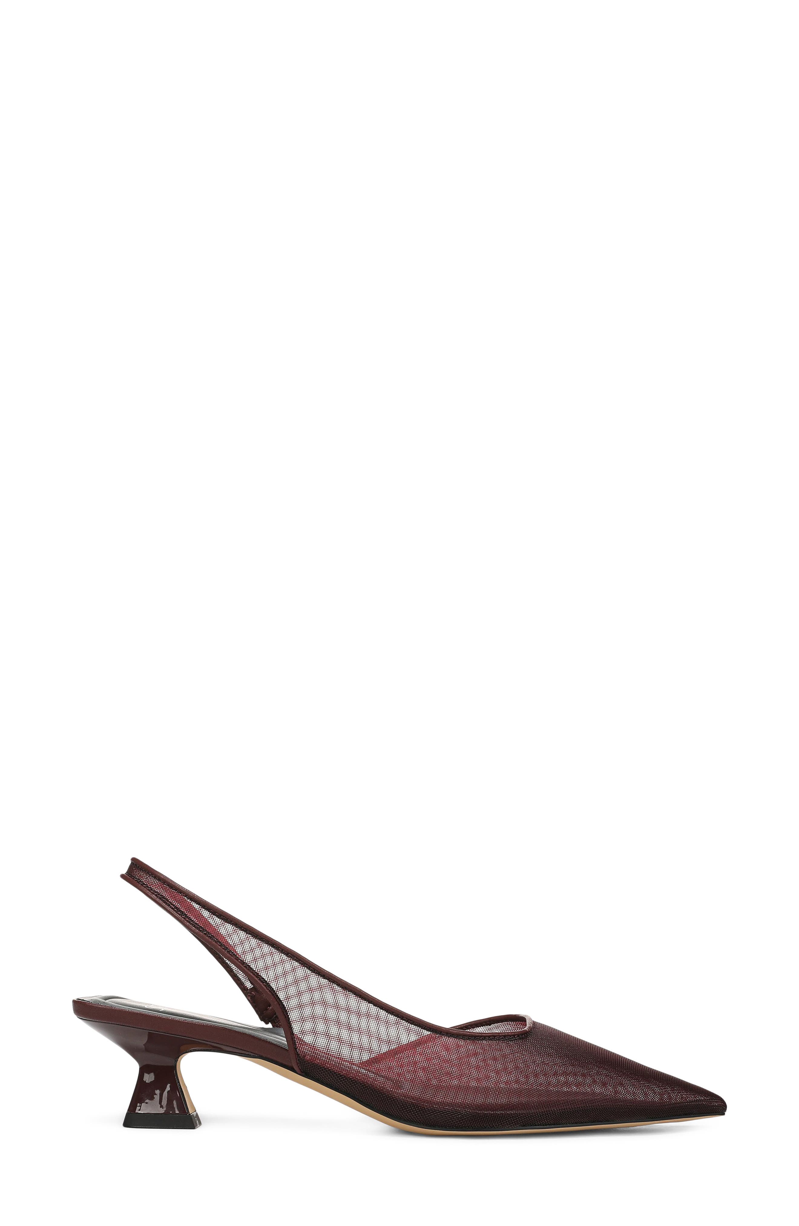 Devin Slingback Half D'Orsay Pointed Toe Kitten Heel Pump, Alternate, color, RED