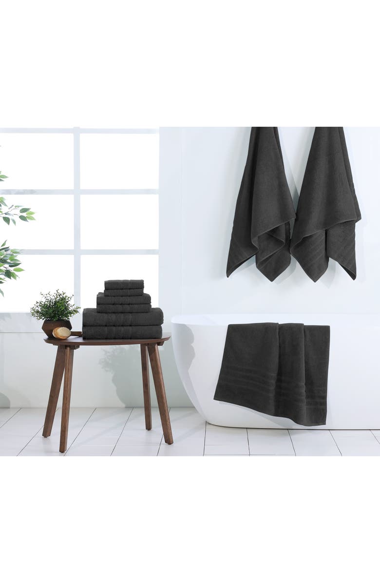 Martex Ultimate 6-Piece Towel Set, Alternate, color, Black