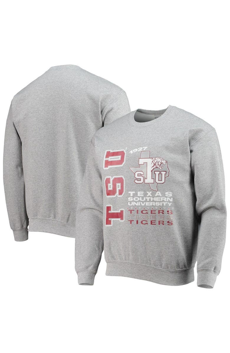 TONES OF MELANIN Men's Tones of Melanin Heathered Gray Texas Southern Tigers Pullover Sweatshirt, Main, color, 