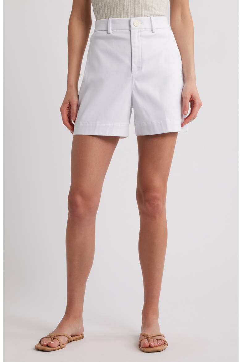 SPANXsupersmooth™ Stretch Twill Shorts, Main, color, CLASSIC WHITE